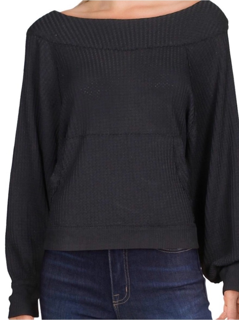 We the Free Free People West End Waffle Knit dolman sleeve Sweater L - Picture 11 of 11